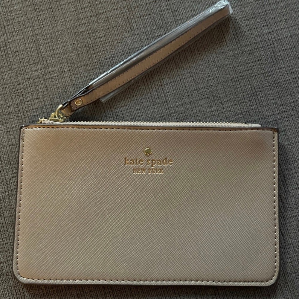 Kate Spade New York Wristlet Wallet – Beige Neutral – NEW w/ Tags